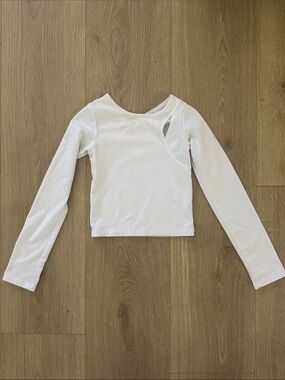 FIVE Dancewear Athletic White Long Sleeve Cutout Crop Top